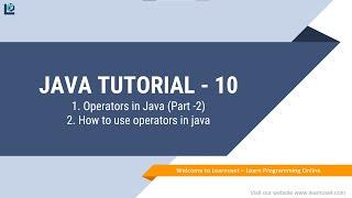 Java for Beginners - Operators in Java Part - 2 | How to use Operators in java?