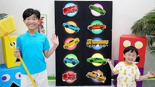 예준이와 예성이의 마법 색깔 팔레트 자동차 장난감 색깔놀이 Magic Color Plate with New Car Toy