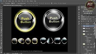 Photoshop Tutorials - How to make cool Shiny Round Golden and Silver Web Buttons in Photoshop!