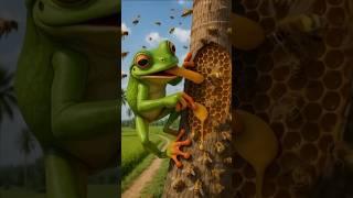 The poor puppy rescus frog from bee #puppy #rescue #frog #bee #animals #funny