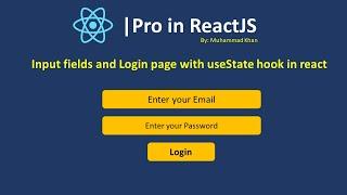 handle input fields and Login Page with useState hook in reactjs