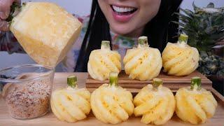 FRESH MINI PINEAPPLE (ASMR EATING SOUNDS) LIGHT WHISPERS | SAS-ASMR