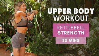 20 MIN UPPER BODY STRENGTH // NO REPEAT Kettlebell Workout | No Jumping | 4K Beginner Friendly