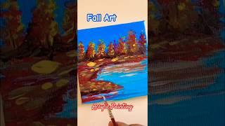 Acrylic Painting Fall Scenery #acrylicscenery #fallart #acrylicpainting