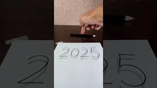 2025 Drawing 3D Illusions ️ Happy New year 2025 drawing #shorts #3dart #2025 #happynewyear2025