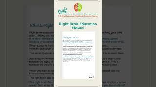 Right Brain Education Manual / Book | Shichida Method | Heguru Method Program