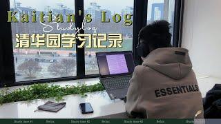 Study with me  | 2 Hour实时学习 | 清华园初雪自习室 | 番茄工作法(25+5) | Kaitian's Studylog