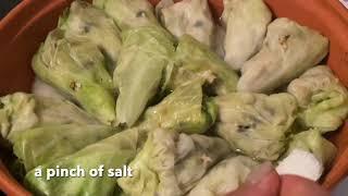 Ukrainian granny's recipe  Golubtsy  Cabbage rolls with mushrooms and rice