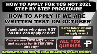 How To Apply for TCS NQT 2021 February again if you are Given Test On OCT 2020 and Not Selected #TCS