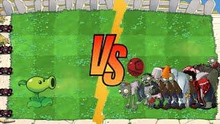 Plants vs Zombies Epic Fight - 1 Peashooter vs All Zombies