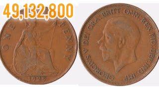 1929 ONE PENNY Coin VALUE + REVIEW GEORGE V One Penny coin