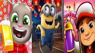 Talking Tom Gold Run VS Despicable Me - Minion Rush VS Subway Surfers Valentines 2019