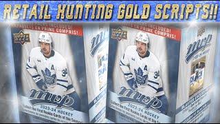 RETAIL HUNTING GOLD SCRIPTS!!!!!!! - 23-24 Upper Deck MVP Blasters  - Hockey Card Break