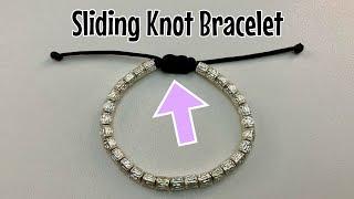 Sliding knot bracelet - square knot closure