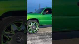 Candy Slime Green Chevy Truck on 32’s Riding