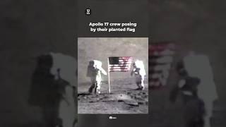 Final Moon Mission: Apollo 17’s Historic Flag Photo #shorts #apollo17  #moonlanding
