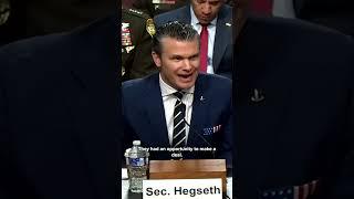Secretary of Defense Pete Hegseth says Iran should have made a deal with Trump.