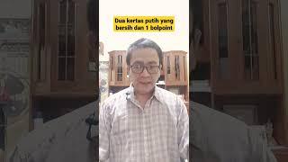 dua kertas putih dan 1 bolpoint