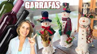 DECORAÇÃO DE NATAL COM GARRAFAS DE VIDRO | Natal2024 | Faça você mesmo!