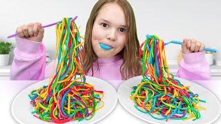 Amelia, Avelina & Akim learn how to make rainbow pasta