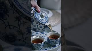 32 Close up Shot of Pouring Tea on a Teacup