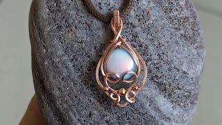 Amulet With Round Cabochon Wire Wrapping Tutorial