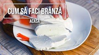 Branza facuta acasa cu cheag sau fara cheag. Cas dulce facut in casa. Reteta