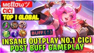 Insane Outplay No.1 Cici Post Buff Gameplay [ Top 1 Global Cici ] мєℓℓσωツ - Mobile Legends Build