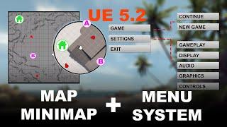 Unreal Engine 5.2 - Complete Menu system (Menu + Map + MiniMap )