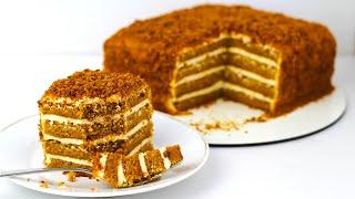 HEALTHY Honey cake in 30 minutes! Only 6 ingredients! Simple recipe WITHOUT SUGAR! Subtitles