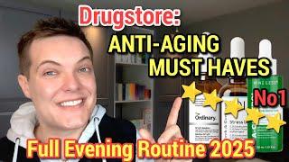 Must Have DRUGSTORE SKINCARE - Full Evening Skincare Routine 2025