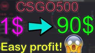 I went from nothing to 90$ on csgo500! (CS:GO Gambling)