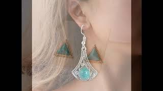 Tibetan Silver Turquoise Earrings