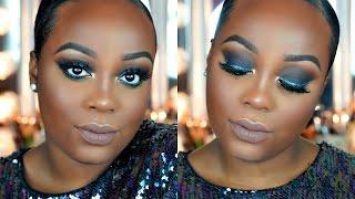 NEW YEARS EVE MAKEUP TUTORIAL| Purple Smokey Eye w/ Teal Glitter Liner| Brush Craft Brushes