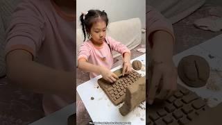 Girl made laptop with clay  #shorts