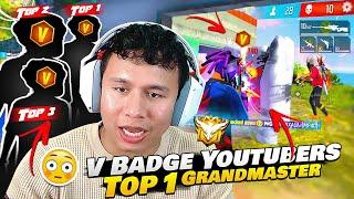 I Killed V Badge Youtubers with Headshots  Top 1 Pro Lobby Game  Tonde Gamer