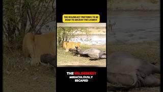 Wildbeast Fakes Death to Trick Lioness! The Ultimate Survival Trick You Won’t Believe! #wildlife