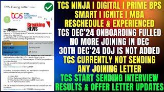 TCS STOP SENDING JOINING LETTER | NO MORE JOINING IN DEC | NEXT JOINING IN JAN'25 | INTERVIEW RESULT