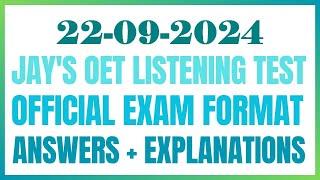 OET LISTENING TEST 22.09.2024 #oet #oetexam #oetnursing #oetlisteningtest