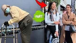 Bad Grandpa Farts On Rich Women In Beverly Hills!!! (Grandpa Gets Attacked Again)