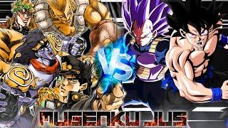 Jotaro-Dio's Invasion on Dragon Ball ! vs Vegeta Ultra Ego & Goku 1000 Years Old ANIME MUGEN JUS