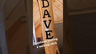 Using a router to carve a diamond willow walking stick. #walkingsticks #woodcarving #freehand