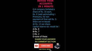 Revise your accounting concept in 1 minute #shorts #sharesmcqs #accounts #commerce
