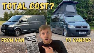 Full Cost Breakdown How Much Did It Cost? - VW T5 Camper Project