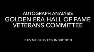 Golden Era Veterans Committee Baseball Hall of Fame Autograph Analysis