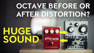 Octave Pedals - before or after distortion? How to achieve huge guitar tones. [EHX Micro Pog]