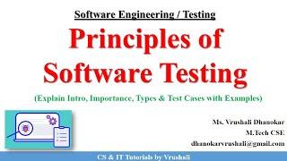 SE 41: Introduction & Principles of Software Testing