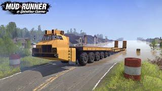 Spintires MudRunner MAZ 7907 World's Longest Truck Driving Through The Flood