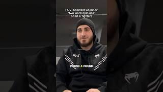 Khamzat Chimaev “Two word opinions” on UFC fighters #khamzat #chimaev #shorts #ufc #boxing