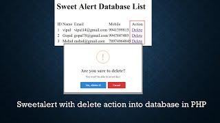 How to Confirm and delete data using sweet alert in php mysql in hindi